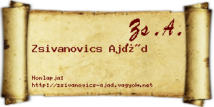 Zsivanovics Ajád névjegykártya